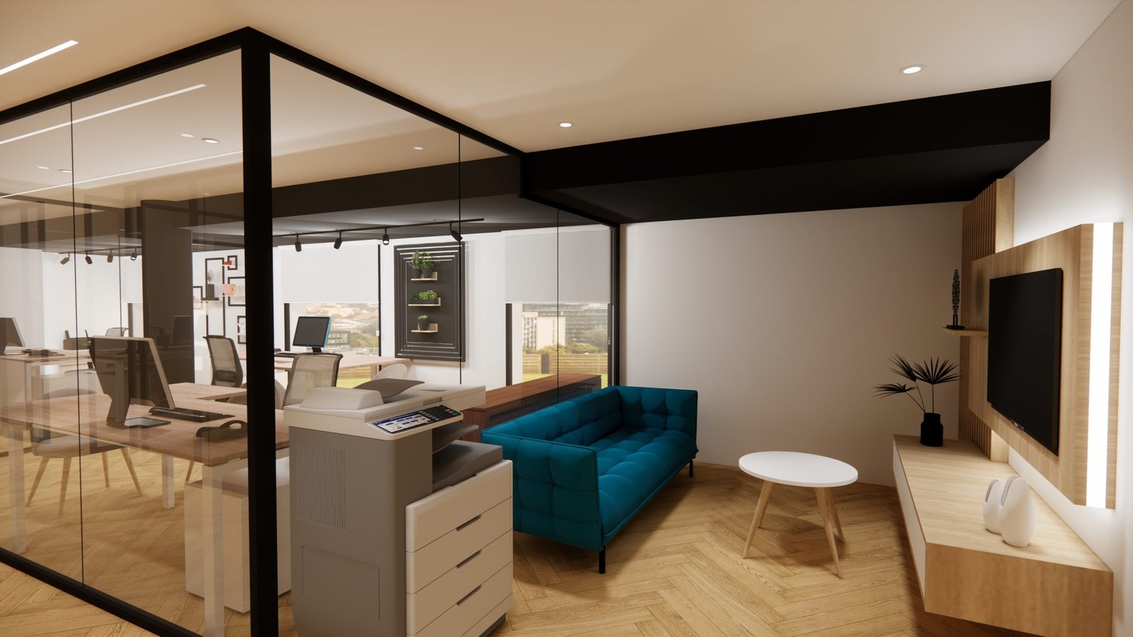  Entrée d’un espace de travail moderne