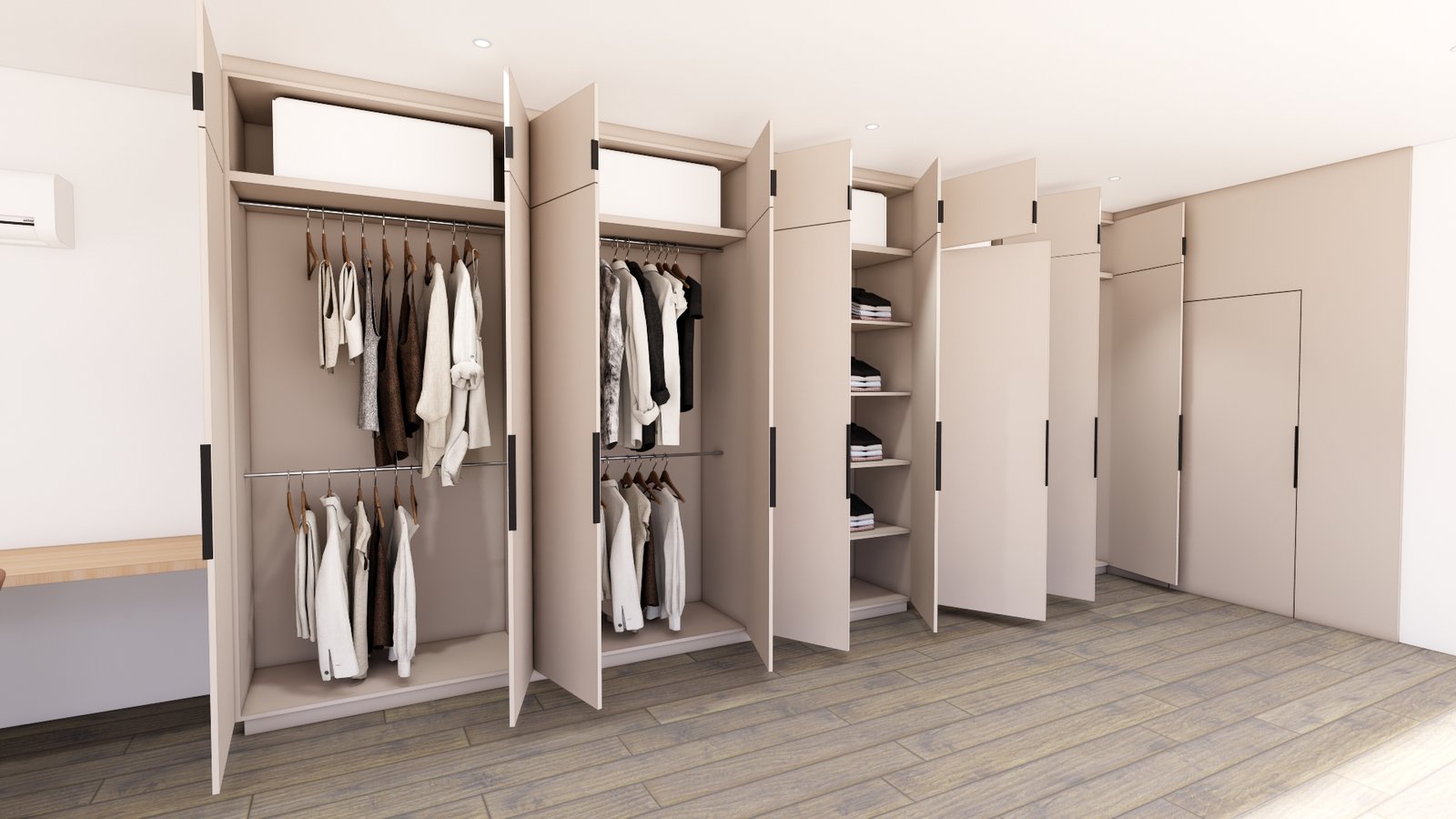  Aménagement intérieur en 3D avec armoires ouvertes à Céret