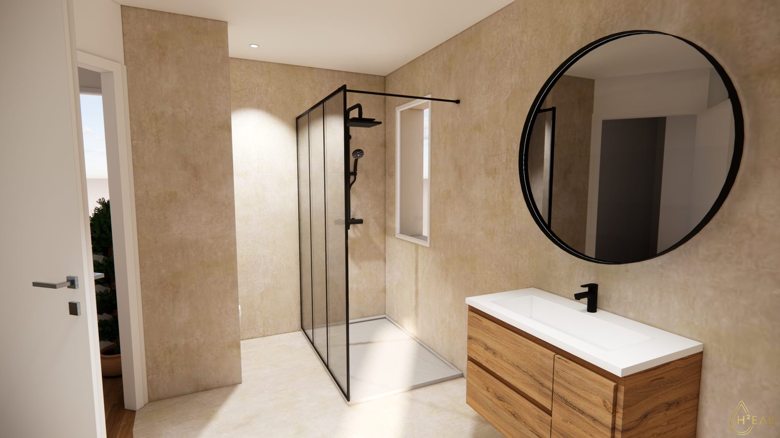 Aménagement chambre avec salle de bain intégrée