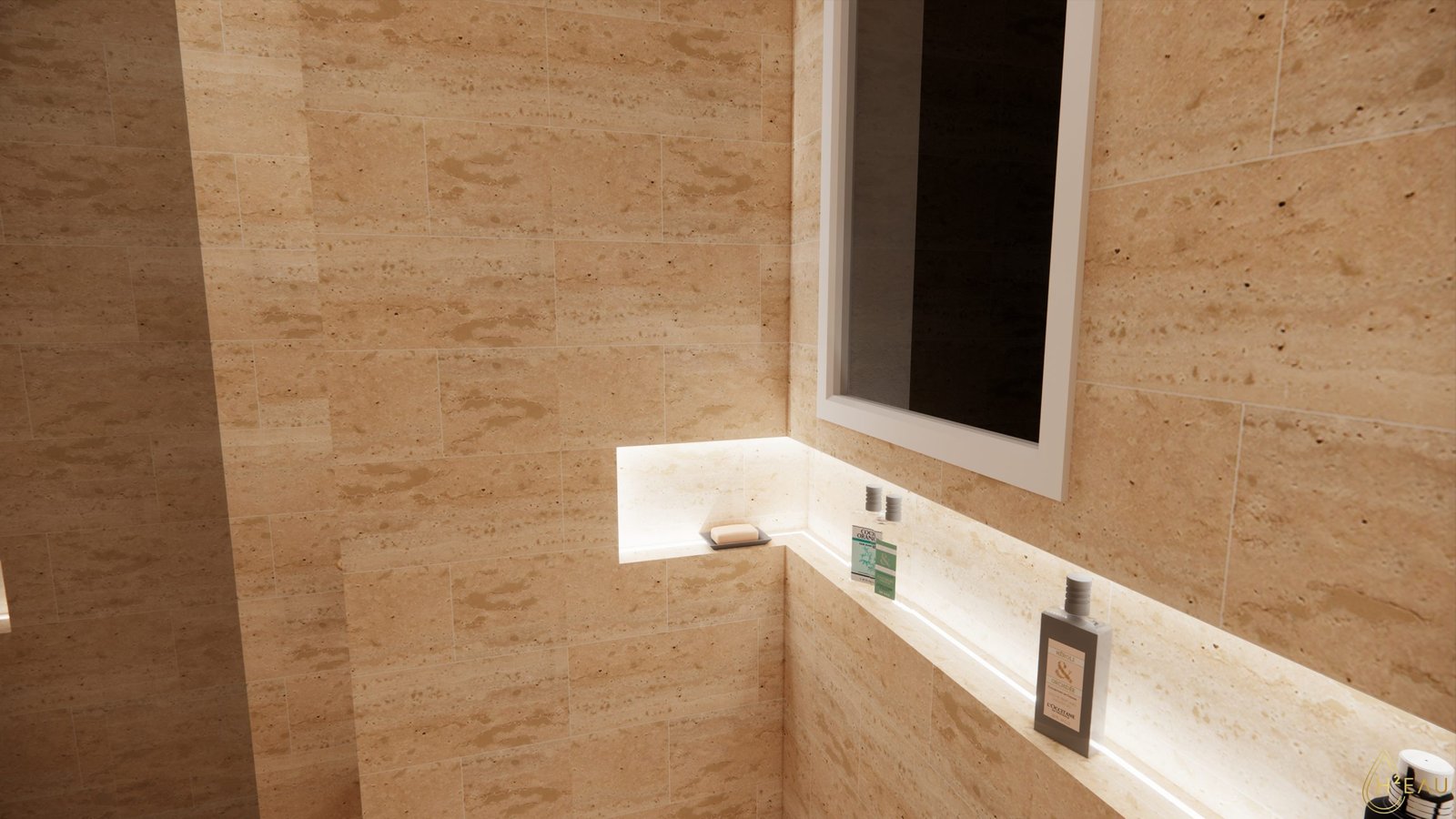 Niche murale avec éclairage LED