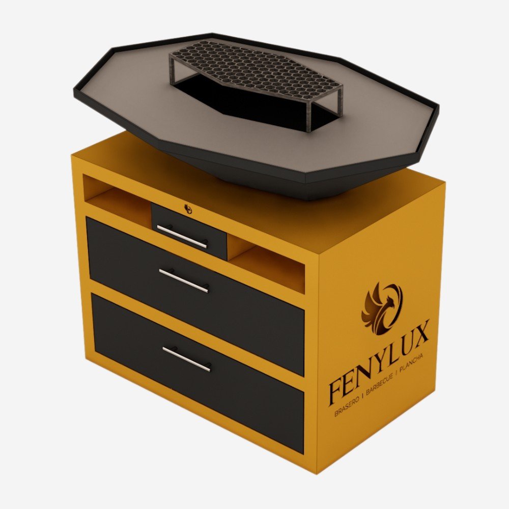 Brasero FENYLUX jaune modélisé en 3D à Perpignan